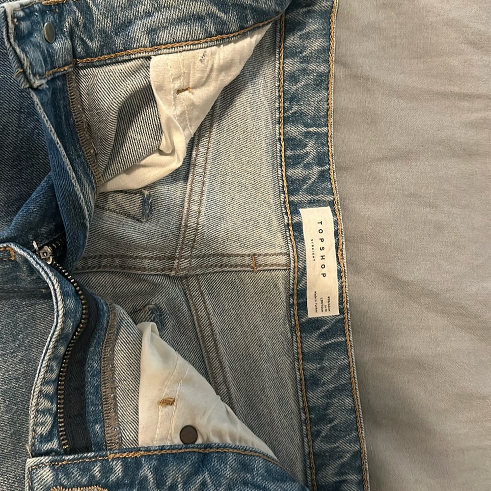 Top shop straight, high waisted denim,size 26